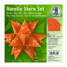 Ursus Aurelio Stern Set SIVER STARS orange 14,8 x 14,8cm 115g, 33Blatt