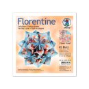 Ursus Faltblätter Florentine FLOWER POWER blau 80g 15 x 15cm, 65 Blatt