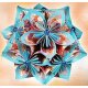 Ursus Faltblätter Florentine FLOWER POWER blau 80g 15 x 15cm, 65 Blatt