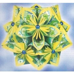Ursus Faltblätter Florentine FLOWER POWER grün 80g 15 x 15cm, 65 Blatt