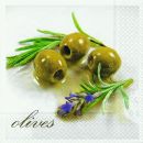 P + D Serviette, Olives with herbs, 3 lagig, 33x33cm, 1/4...