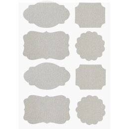 Papier Sticker Silber , 4 Blatt