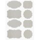 Papier Sticker Silber , 4 Blatt