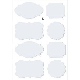 Papier Sticker Weiss , 4 Blatt