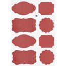 Papier Sticker Rot , 4 Blatt