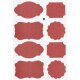 Papier Sticker Rot , 4 Blatt