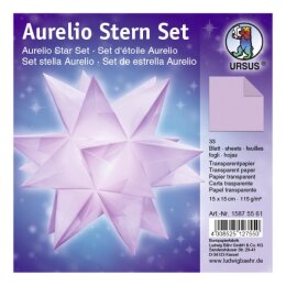 Ursus Aurelio Stern Set Transparentpapier lila 15 x 15cm 115g, 33Blatt