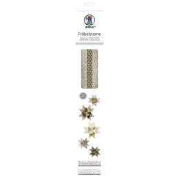Ursus Fröbelsterne Faltstreifen sand / silber / weiss / schwarz, 60 Stück