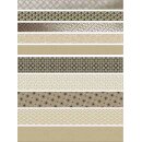 Ursus Fröbelsterne Faltstreifen sand / silber / weiss / schwarz, 60 Stück
