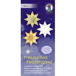 Ursus Transparente Fenstersterne 9 x 20cm 115g Motiv 1, 80Blatt