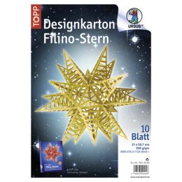 Ursus Designkarton FILINO - Stern Starlight gold, 1 Set