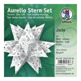 Ursus Aurelio Stern Set JADE weiß / schwarz/ türkis / 10 x 10cm 80g, 33 Blatt