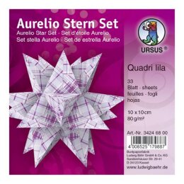 Ursus Aurelio Stern Set QUADRI LILA hellblau / lila10 x 10cm 80g, 33 Blatt
