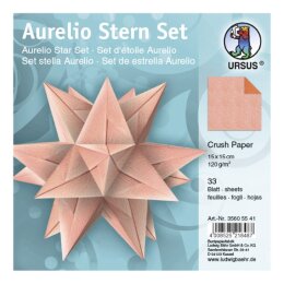 Ursus Aurelio Stern Set CRUSH PAPER orange 15 x 15cm 120g, 33 Blatt