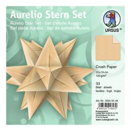 Ursus Aurelio Stern Set CRUSH PAPER lachs 15 x 15cm 120g, 33 Blatt