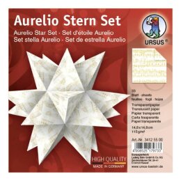 Ursus Aurelio Stern Set NOTEN gold 14,8 x 14,8cm 115g, 33 Blatt