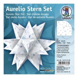 Ursus Aurelio Stern Set CLASSIC CHRISTMAS blau / braun 14,8 x 14,8cm 115g, 33 Blatt