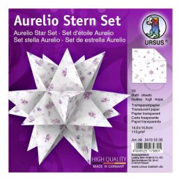 Ursus Aurelio Stern Set CLASSIC CHRISTMAS flieder / brombeer 14,8 x 14,8cm 115g, 33 Blatt