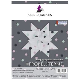 Marpa Jansen Fröbelsterne Transparentpapier, PASTEL PUNKTE,115g, 60 Stück