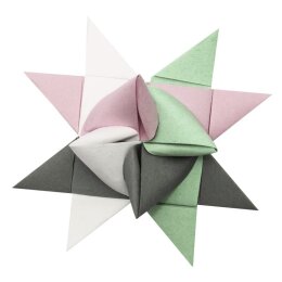 Marpa Jansen Fröbelsterne, 1,5 x 45cm, mint / rose / weiss / altgrau sortiert 130g, 80 Stück