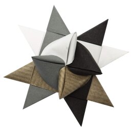 Marpa Jansen Fröbelsterne, 1 x 30cm, schwarz / weiss / altgrau / braun sortiert 130g, 80 Stück
