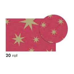 Marpa Jansen Set Faltblätter Tonzeichenpapier GOLDENE STERNE rot 15 x 15cm, 130g, 32 Blat