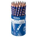 Lyra Bleistift GROOVE Jumbo Graphit B blau, Runddose, 36 Stück